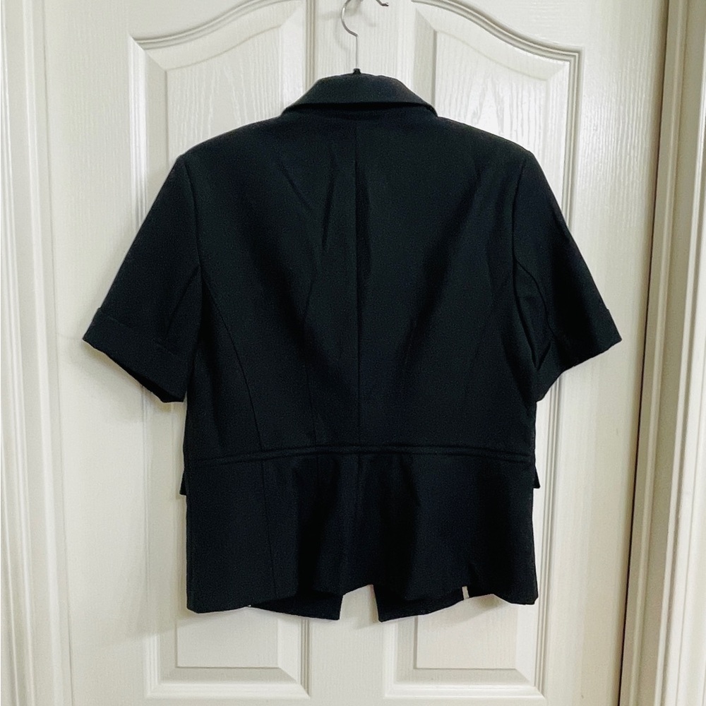White House Black Market Black Shirt Sleeve Suit Jacket Size 12 - Picture 5 of 6